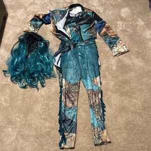 Girls Disney Descendants 3 Uma Costume with Wig (Size Large 10/12)
